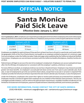City of Santa Monica Paid Sick Leave